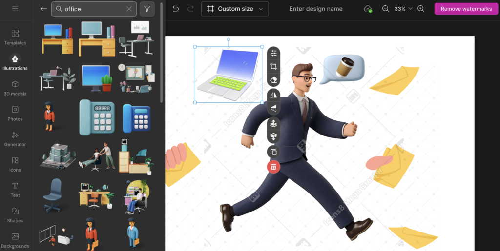 Icons8 Ouch visual editor