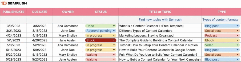 Build a Content Calendar