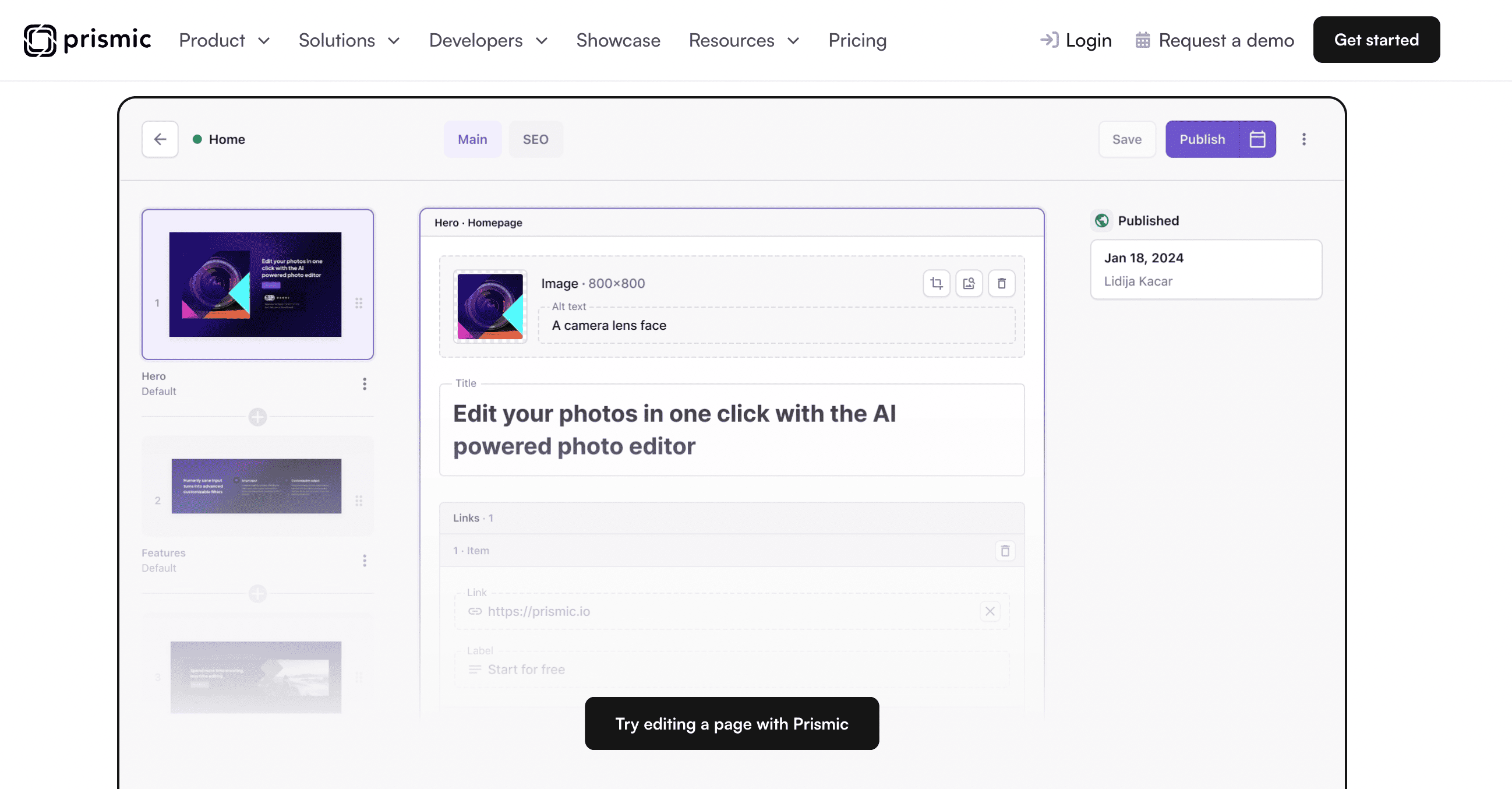 Prismic headless cms