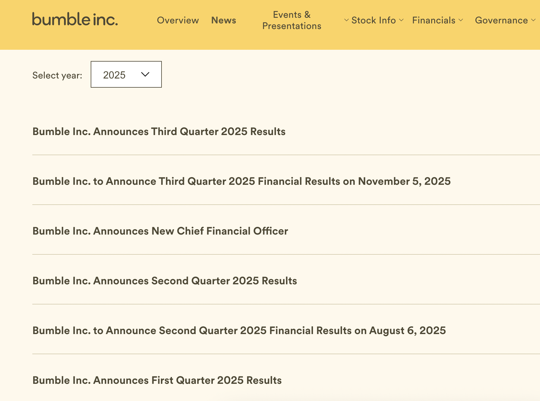 bumble press releases