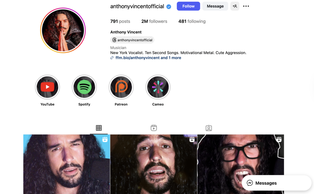 musician's instagram