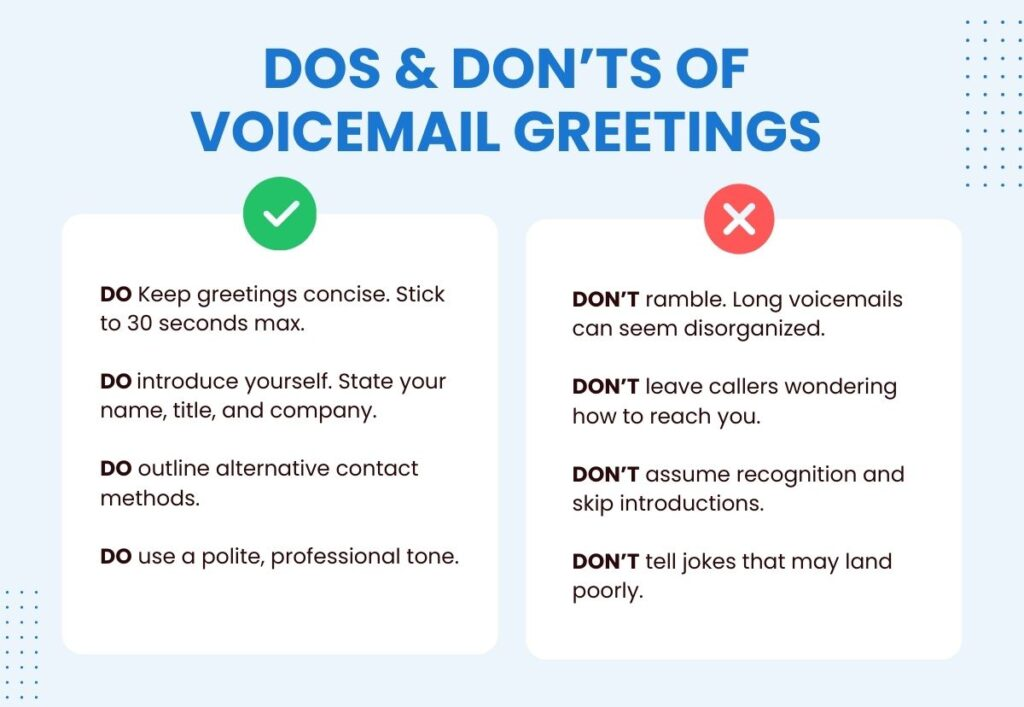 dos and don'ts Great Voicemail Greeting