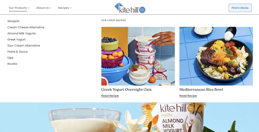 yogurt brand website example