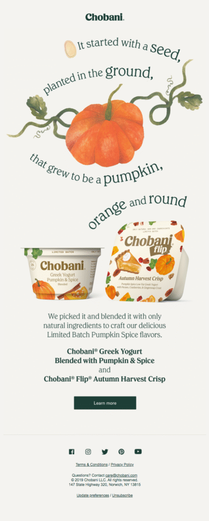 Email Marketing for yogurt brands