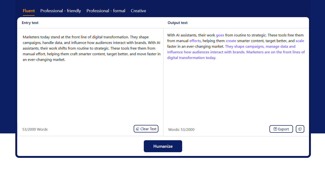 Humanize AI-Text testing