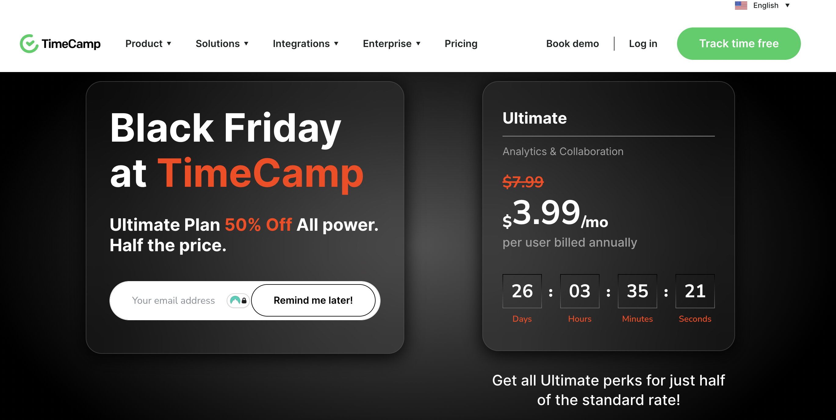 timecamp black friday deal