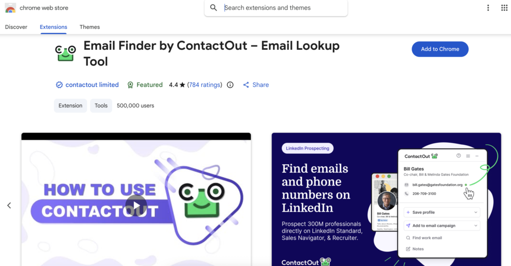 contactout chrome extention