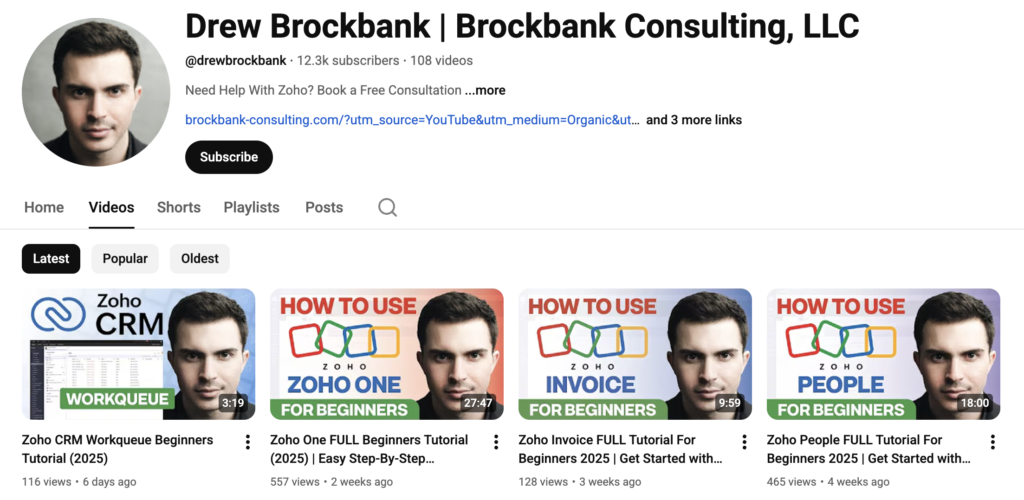 Drew Brockbank youtube channel