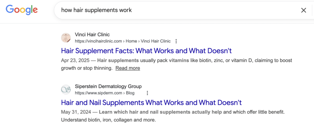 how hair supplements work