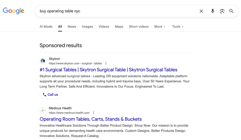 ppc for operating tables