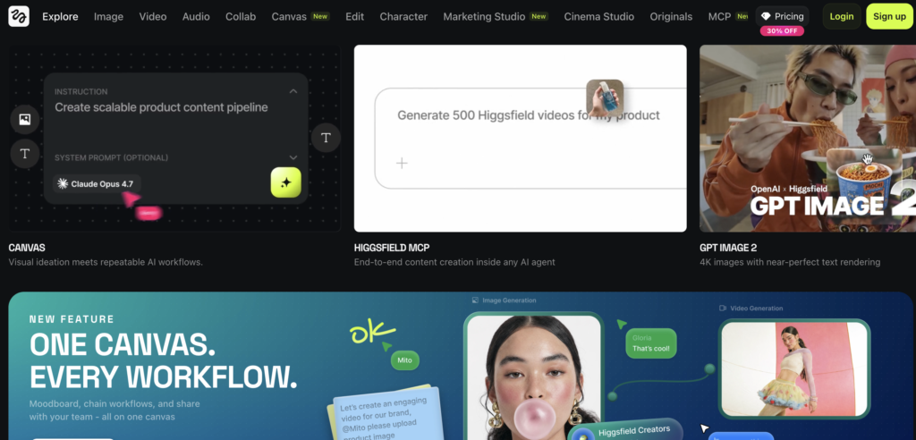 Higgsfield AI Designed for daily content workflows