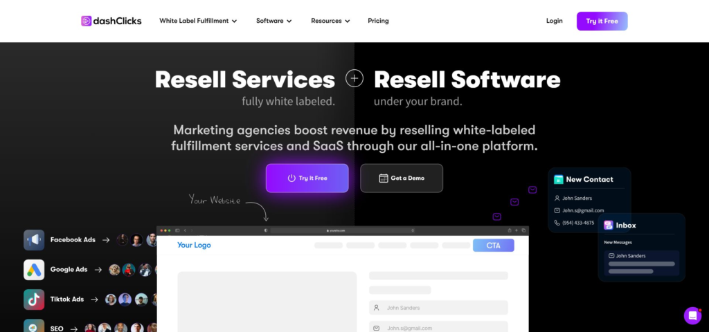 DashClicks All-in-One Agency Platform Dashboard Screenshot 