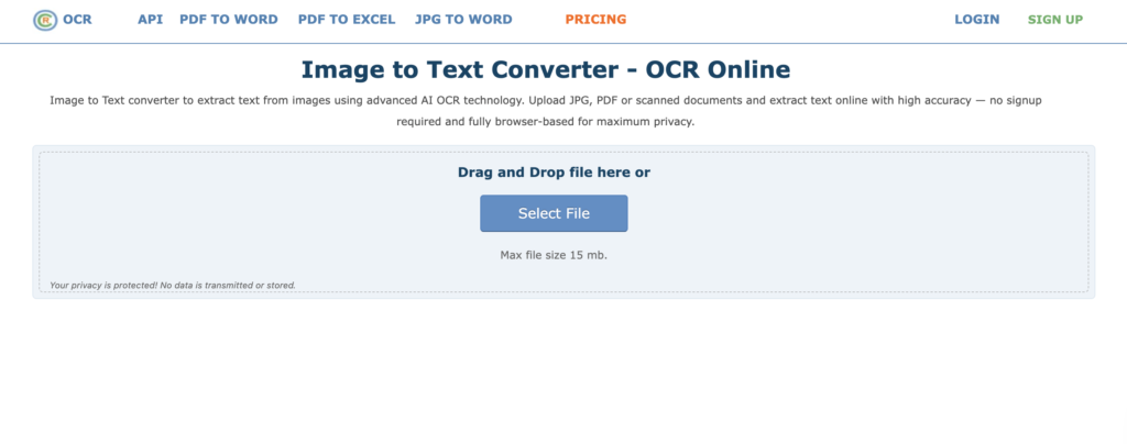 Online OCR OCR Tool