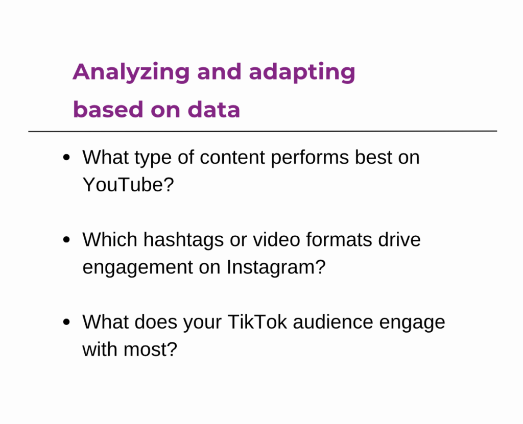 Analyzing social media performance data to identify the best-performing content, formats, hashtags, and audience engagement across YouTube, Instagram, and TikTok